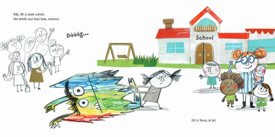 Het kleurenmonster gaat naar school